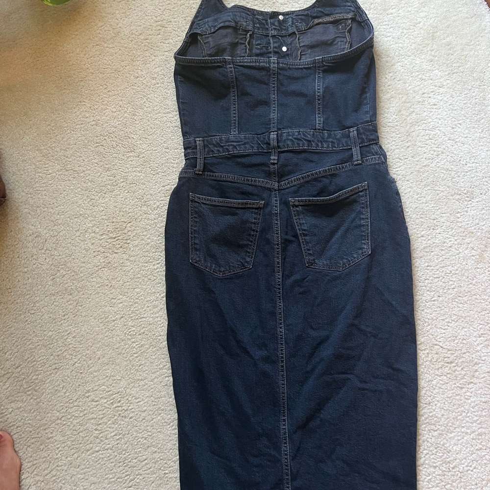 Denim Halter Midi Dress - Picture 3 of 5
